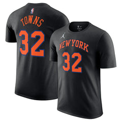 Karl-Anthony Towns New York Knicks Jordan Brand Unisex Name & Number T-Shirt Statement Edition Black