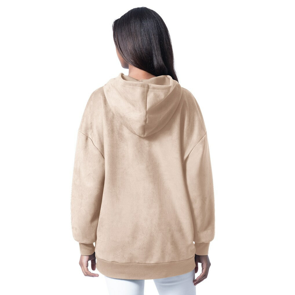 Miami Dolphins G-III 4Her by Carl Banks Women's Best Hitter Oversized Tunic Pullover Hoodie - Cream Hoodies