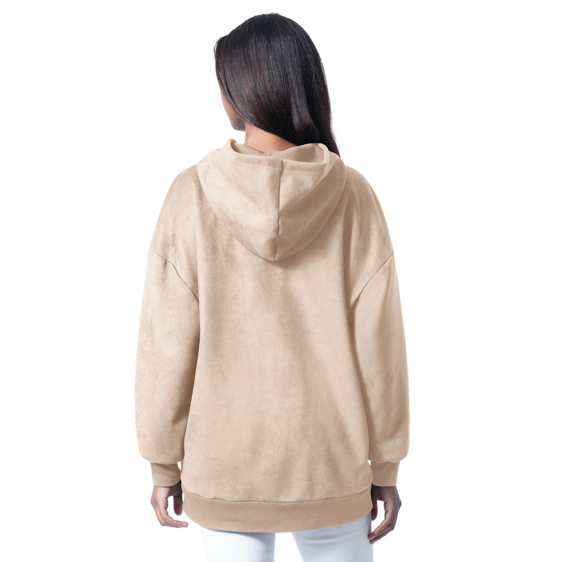 Detroit Lions G-III 4Her by Carl Banks Women's Best Hitter Oversized Tunic Pullover Hoodie - Cream Hoodies