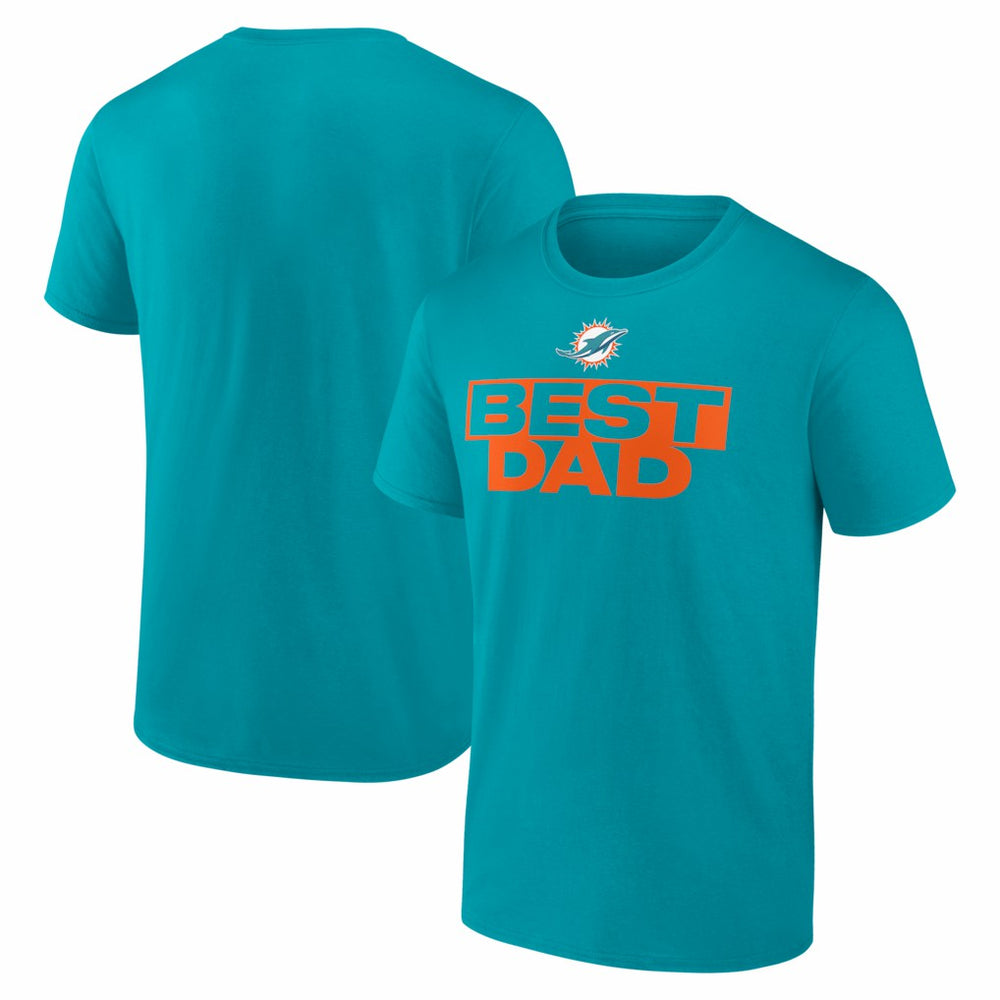 Miami Dolphins Best Dad Father's Day T-Shirt - Aqua T-shirts