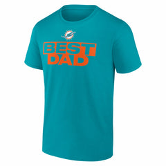 Miami Dolphins Best Dad Father's Day T-Shirt - Aqua T-shirts