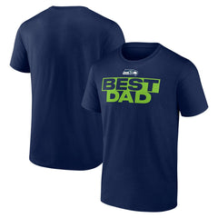 Seattle Seahawks Best Dad Father's Day T-Shirt - College Navy T-shirts
