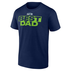 Seattle Seahawks Best Dad Father's Day T-Shirt - College Navy T-shirts