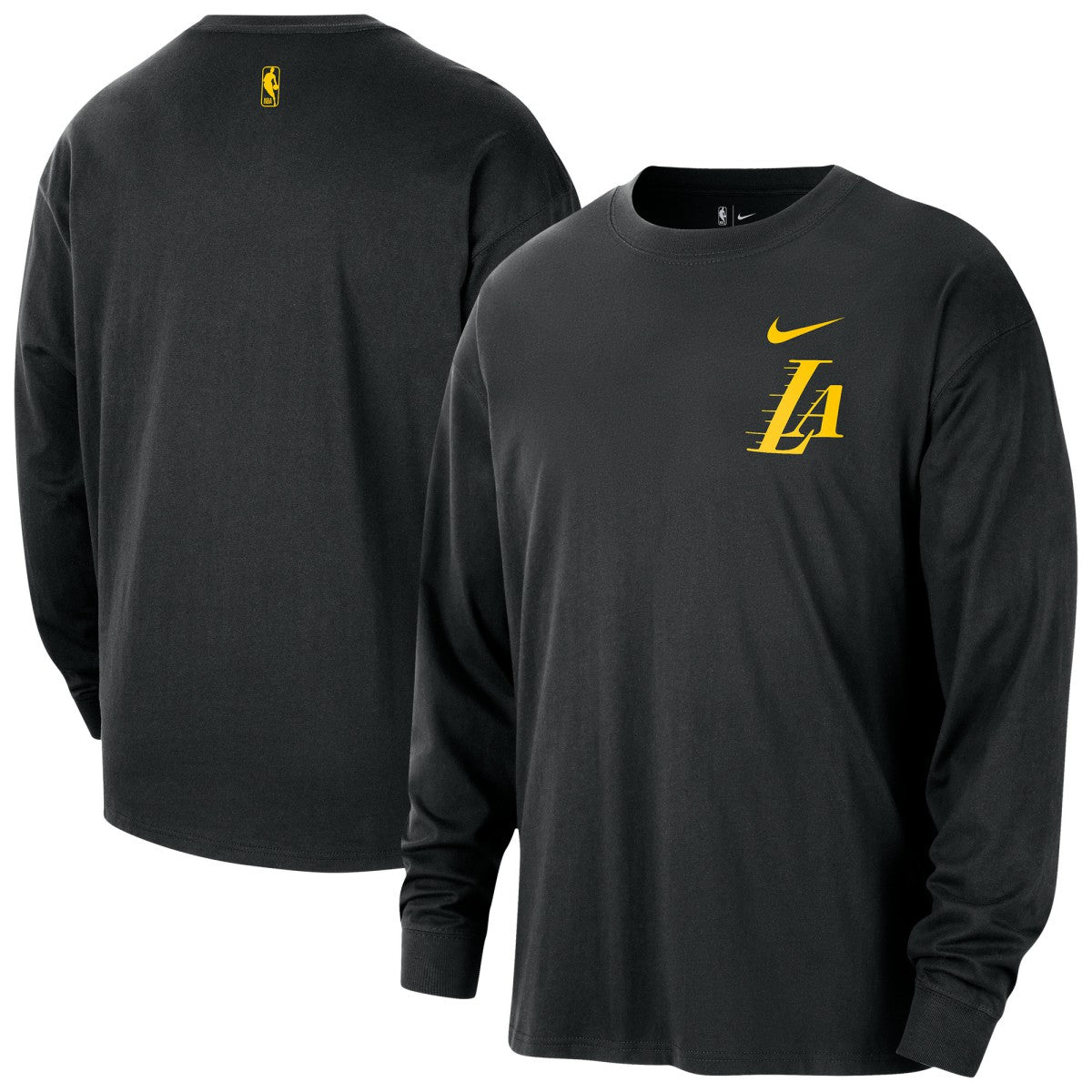 Los Angeles Lakers 2025/26 City Edition Remix Essential Logo Long Sleeve T-Shirt Black - Nike