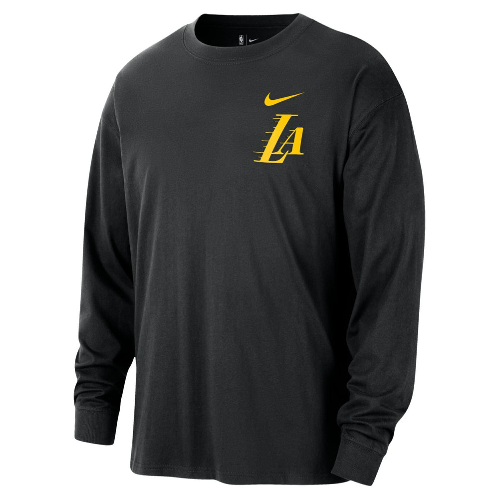 Los Angeles Lakers 2025/26 City Edition Remix Essential Logo Long Sleeve T-Shirt Black - Nike