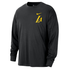 Los Angeles Lakers 2025/26 City Edition Remix Essential Logo Long Sleeve T-Shirt Black - Nike