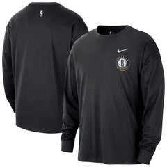 Brooklyn Nets 2025/26 City Edition Remix Essential Logo Long Sleeve T-Shirt Black - Nike