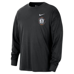Brooklyn Nets 2025/26 City Edition Remix Essential Logo Long Sleeve T-Shirt Black - Nike
