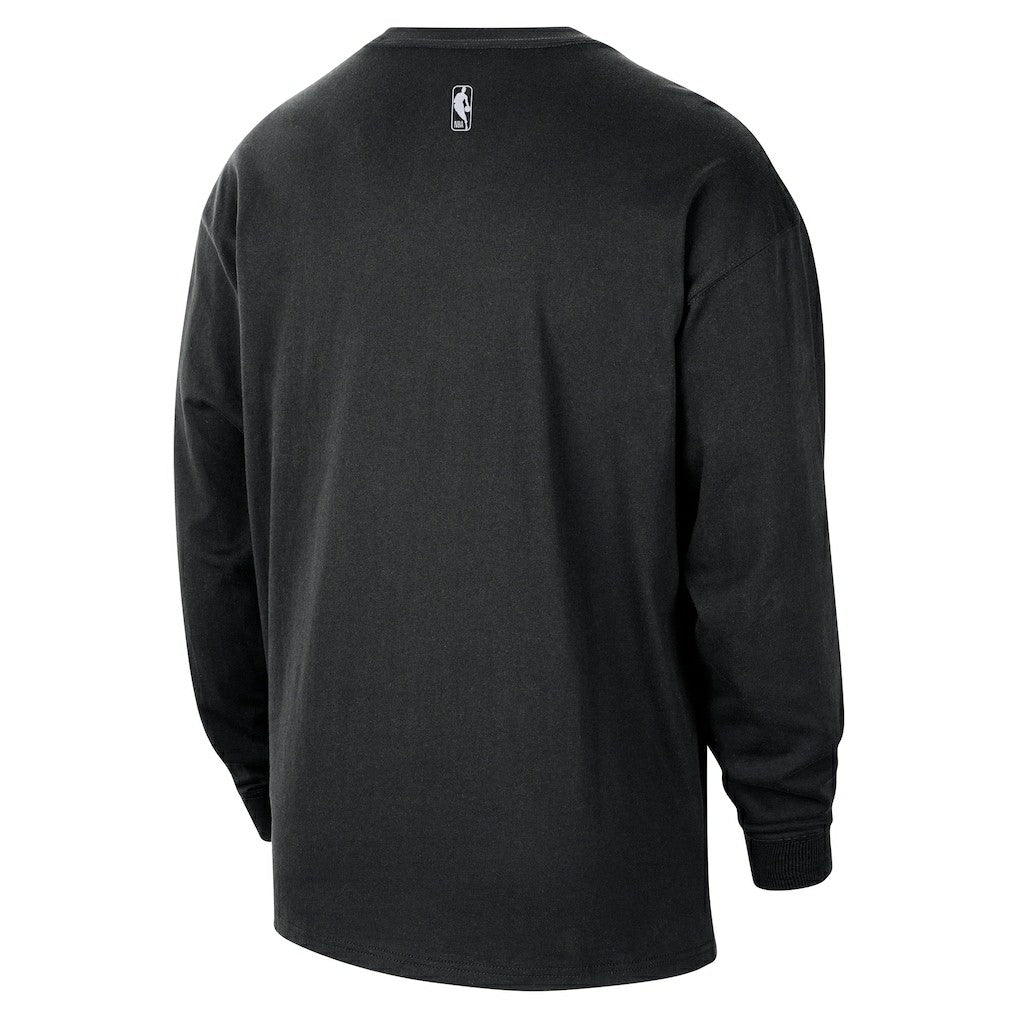 Brooklyn Nets 2025/26 City Edition Remix Essential Logo Long Sleeve T-Shirt Black - Nike