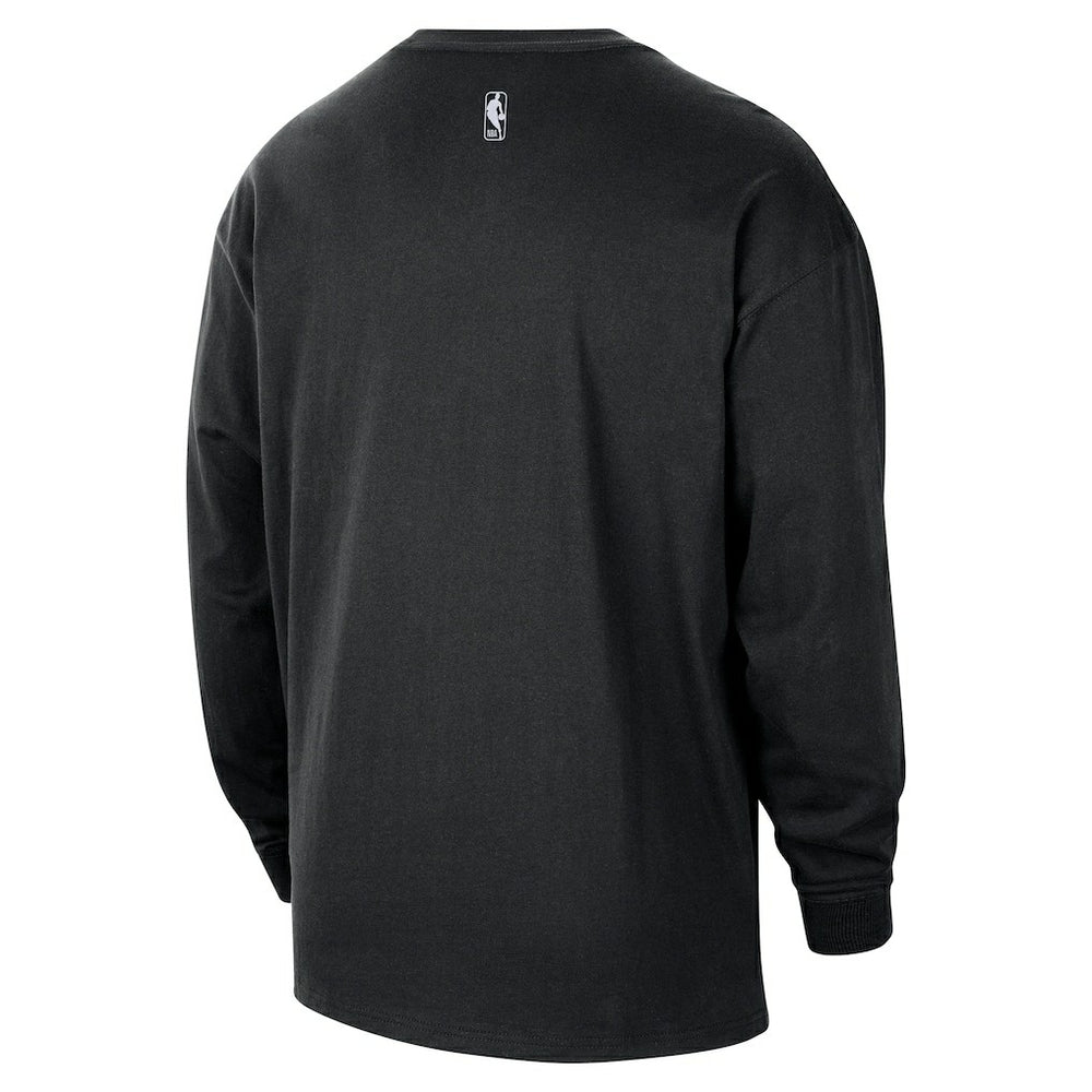 Brooklyn Nets 2025/26 City Edition Remix Essential Logo Long Sleeve T-Shirt Black - Nike