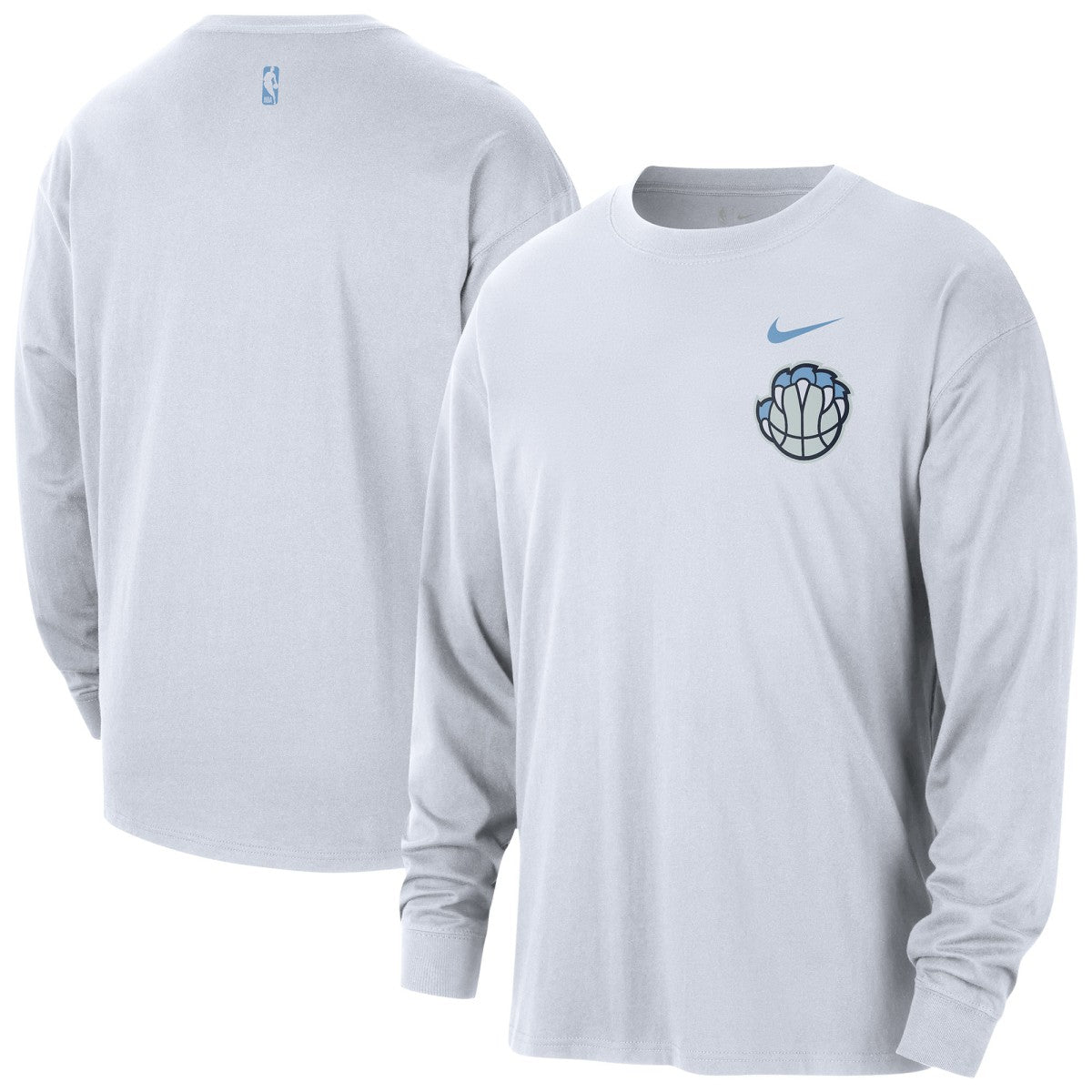 Memphis Grizzlies 2025/26 City Edition Remix Essential Logo Long Sleeve T-Shirt White - Nike