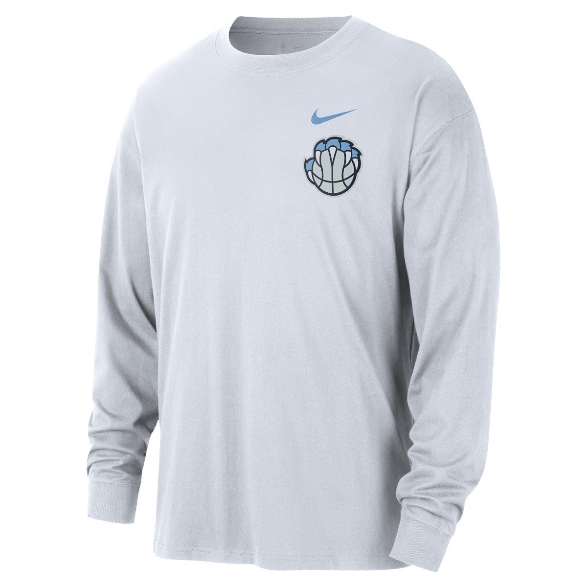 Memphis Grizzlies 2025/26 City Edition Remix Essential Logo Long Sleeve T-Shirt White - Nike