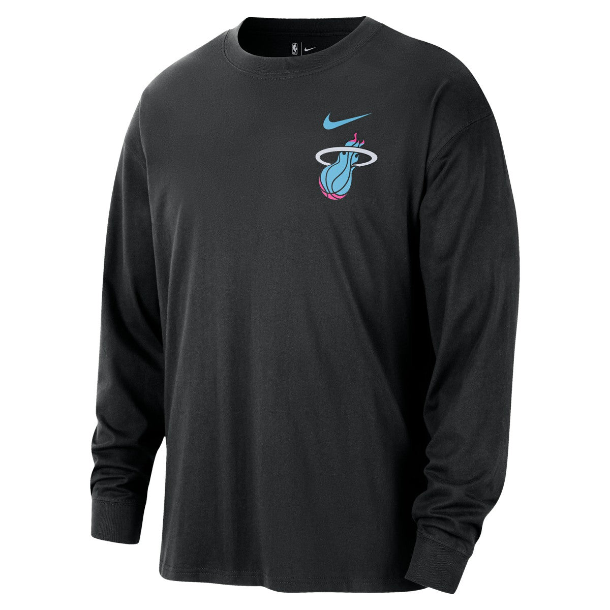 Miami Heat 2025/26 City Edition Remix Essential Logo Long Sleeve T-Shirt Black - Nike