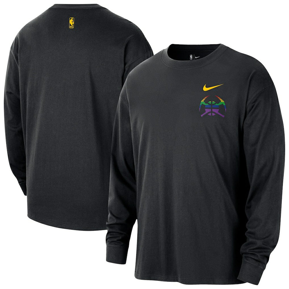 Denver Nuggets 2025/26 City Edition Remix Essential Logo Long Sleeve T-Shirt Black - Nike