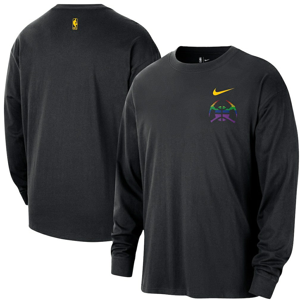 Denver Nuggets 2025/26 City Edition Remix Essential Logo Long Sleeve T-Shirt Black - Nike