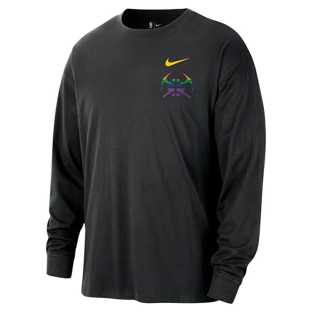 Denver Nuggets 2025/26 City Edition Remix Essential Logo Long Sleeve T-Shirt Black - Nike