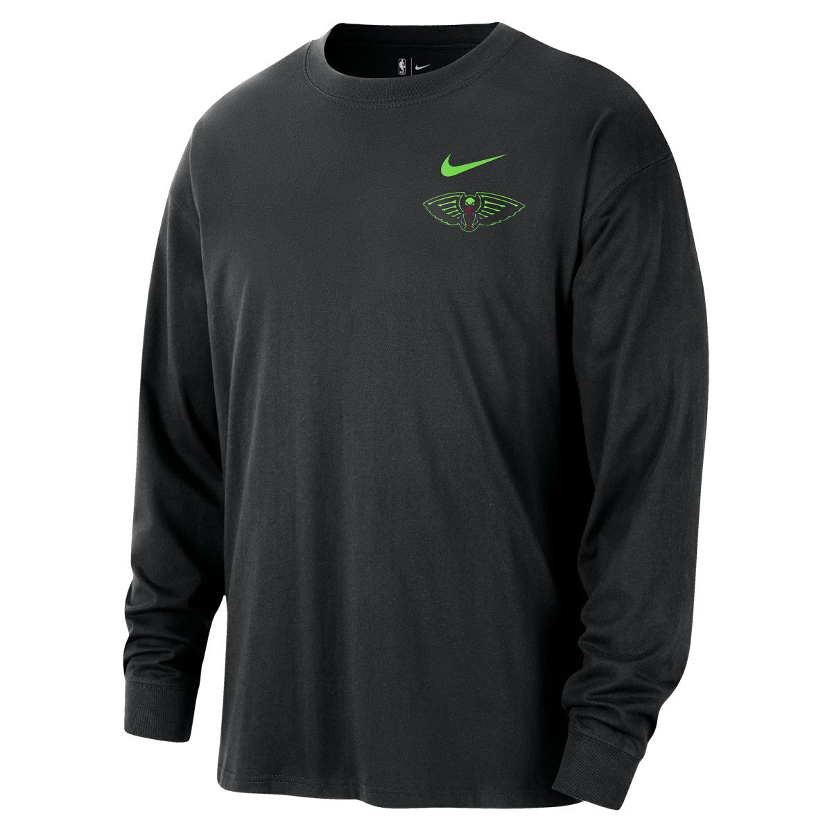 New Orleans Pelicans 2025/26 City Edition Remix Essential Logo Long Sleeve T-Shirt Black - Nike