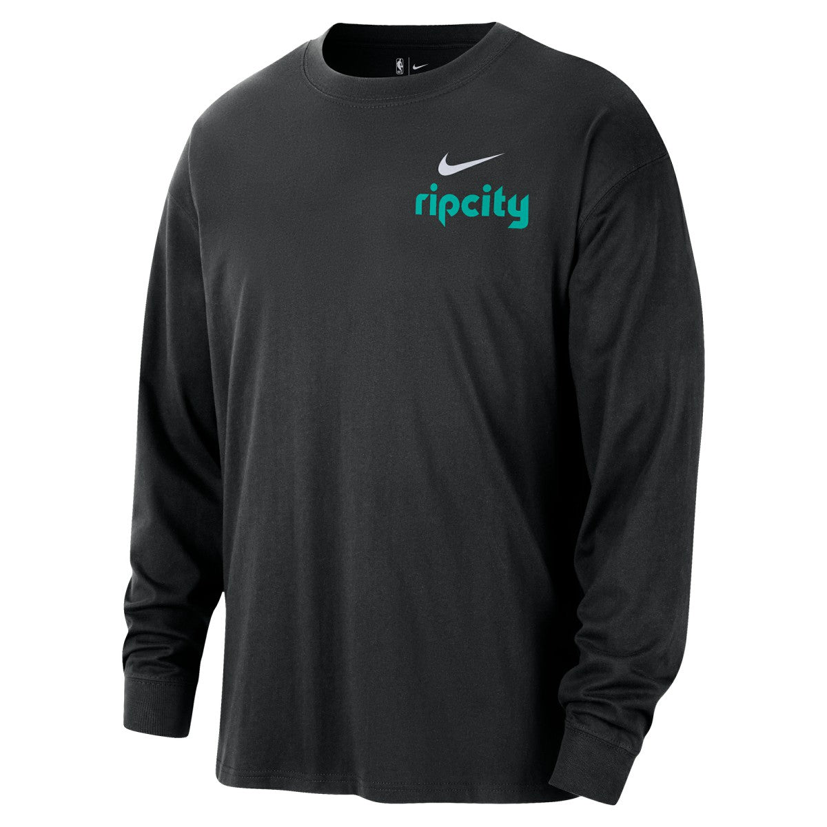 Portland Trail Blazers 2025/26 City Edition Remix Essential Logo Long Sleeve T-Shirt Black - Nike outlet