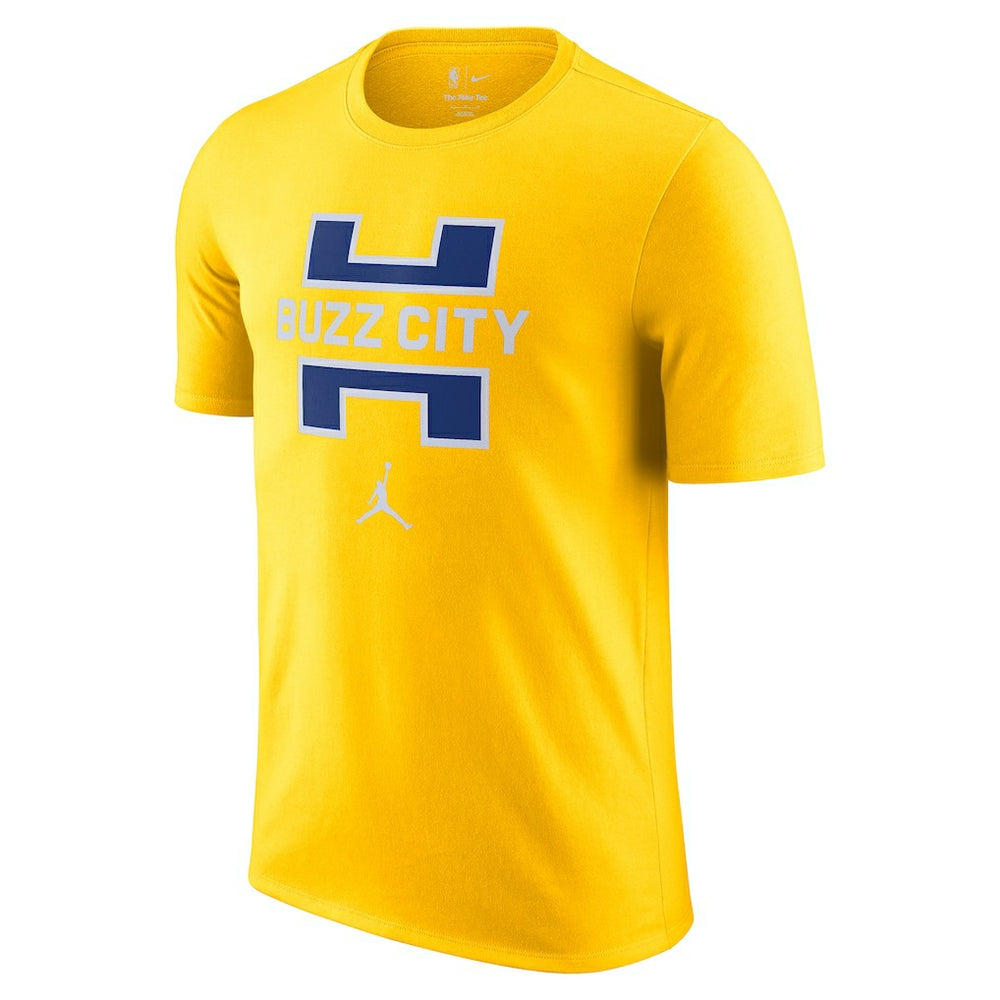 Charlotte Hornets Jordan Brand 2025/26 City Edition Remix Essential Logo T-Shirt Yellow