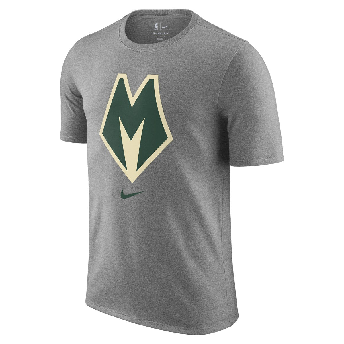 Milwaukee Bucks 2025/26 City Edition Remix Essential Logo T-Shirt Heather Gray - Nike