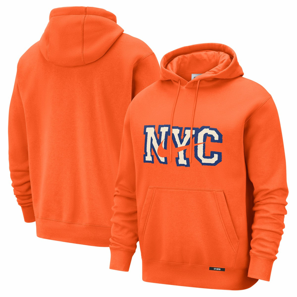 New York Knicks 2025/26 City Edition Essential Logo Remix Hoodie Orange - Nike