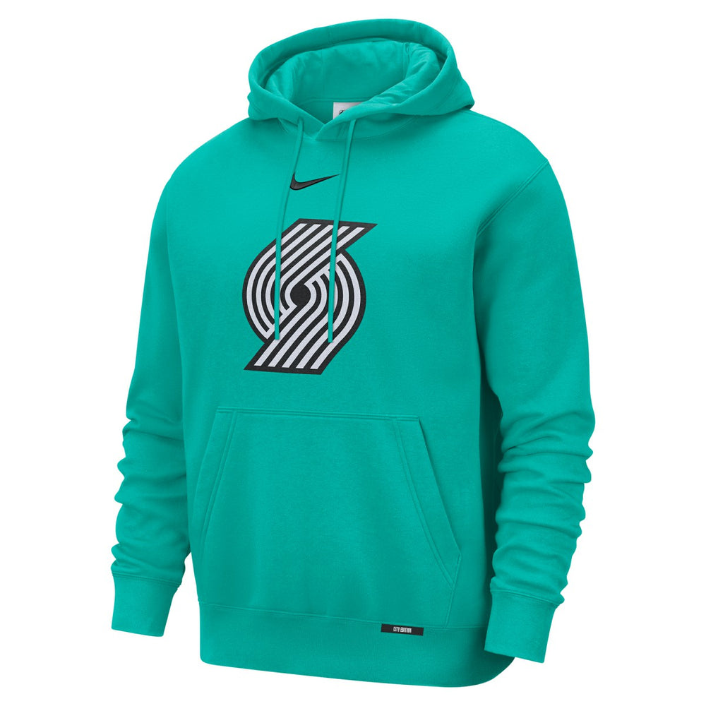 Portland Trail Blazers 2025/26 City Edition Essential Logo Remix Hoodie Green - Nike outlet