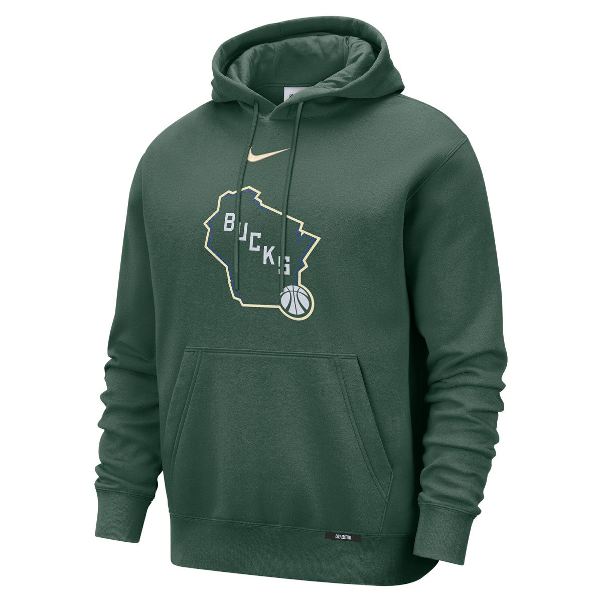 Milwaukee Bucks 2025/26 City Edition Essential Logo Remix Hoodie Hunter Green - Nike outlet