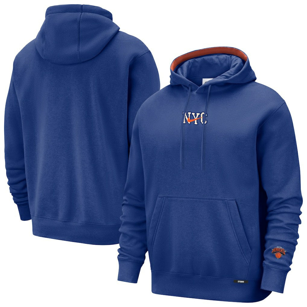 New York Knicks 2025/26 City Edition Courtside Remix Premium Hoodie Blue - Nike outlet
