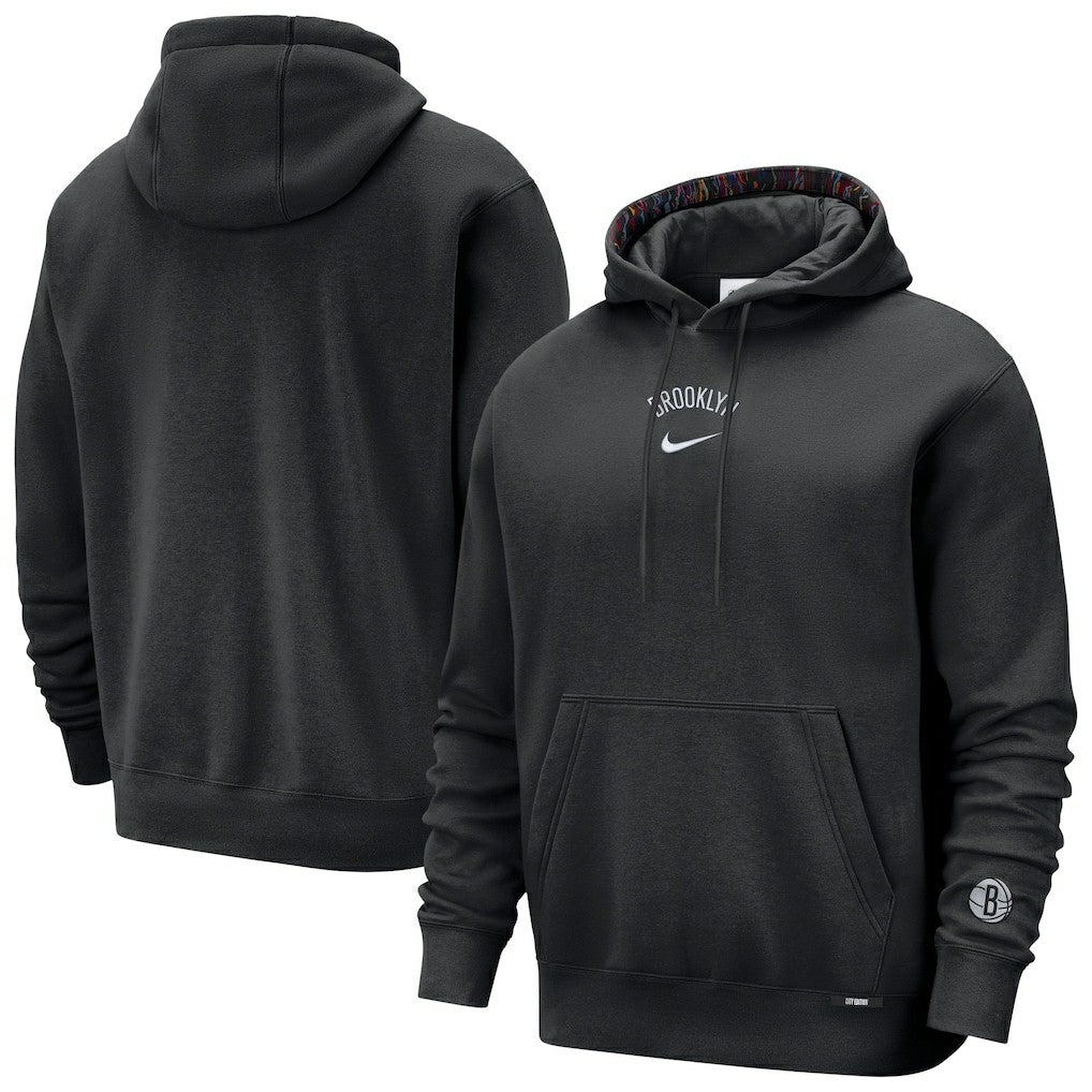 Brooklyn Nets 2025/26 City Edition Courtside Remix Premium Hoodie Black - Nike