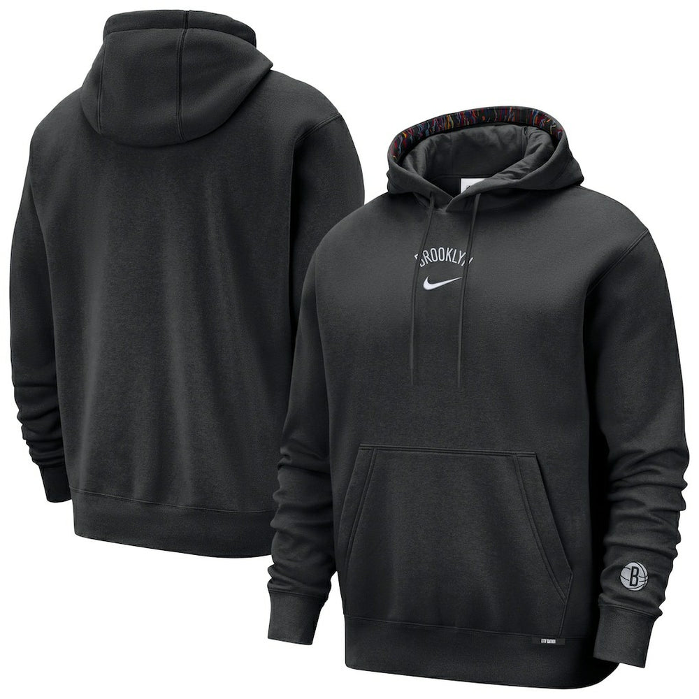 Brooklyn Nets 2025/26 City Edition Courtside Remix Premium Hoodie Black - Nike