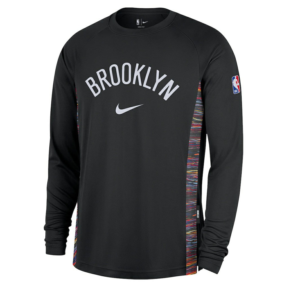 Brooklyn Nets 2025/26 City Edition Authentic Pregame Dri-FIT Long Sleeve Shooting T-Shirt Black - Nike