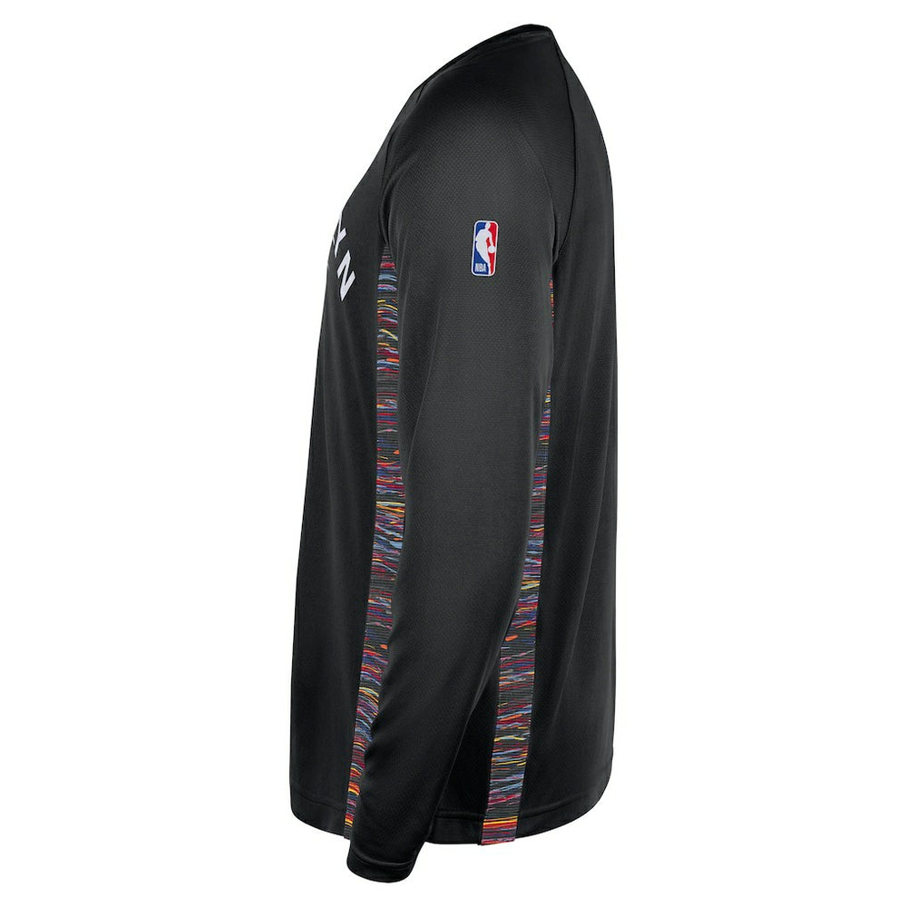 Brooklyn Nets 2025/26 City Edition Authentic Pregame Dri-FIT Long Sleeve Shooting T-Shirt Black - Nike