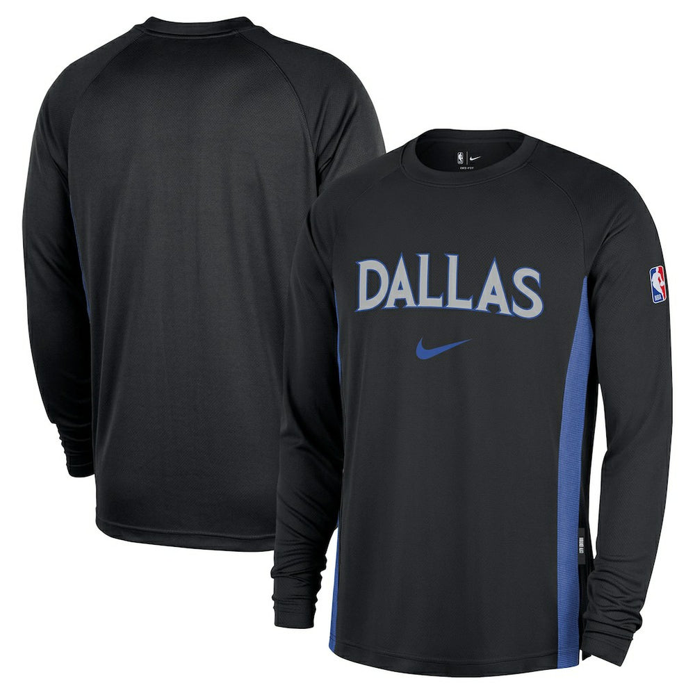 Dallas Mavericks 2025/26 City Edition Authentic Pregame Dri-FIT Long Sleeve Shooting T-Shirt Black - Nike
