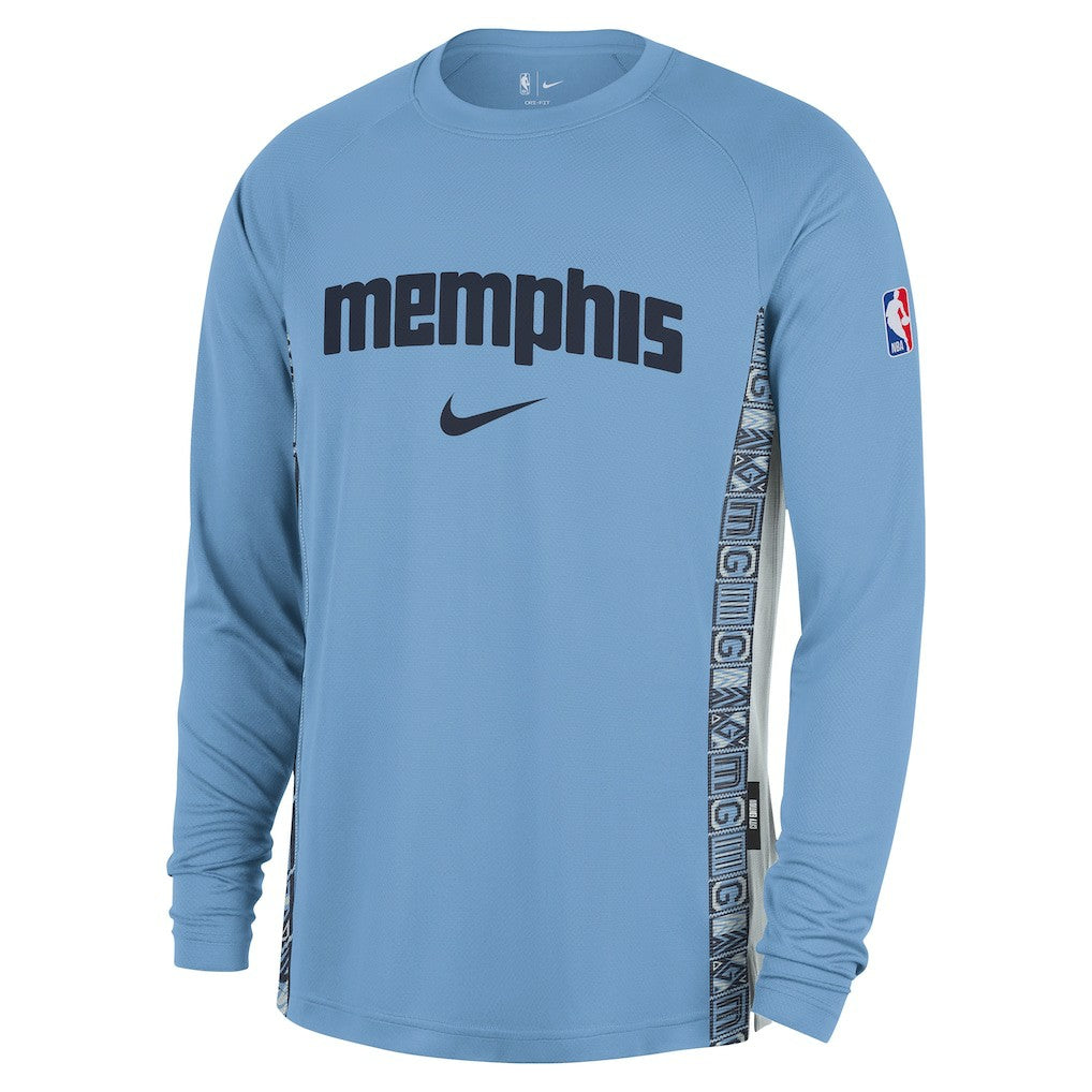 Memphis Grizzlies 2025/26 City Edition Authentic Pregame Dri-FIT Long Sleeve Shooting T-Shirt Light Blue - Nike outlet