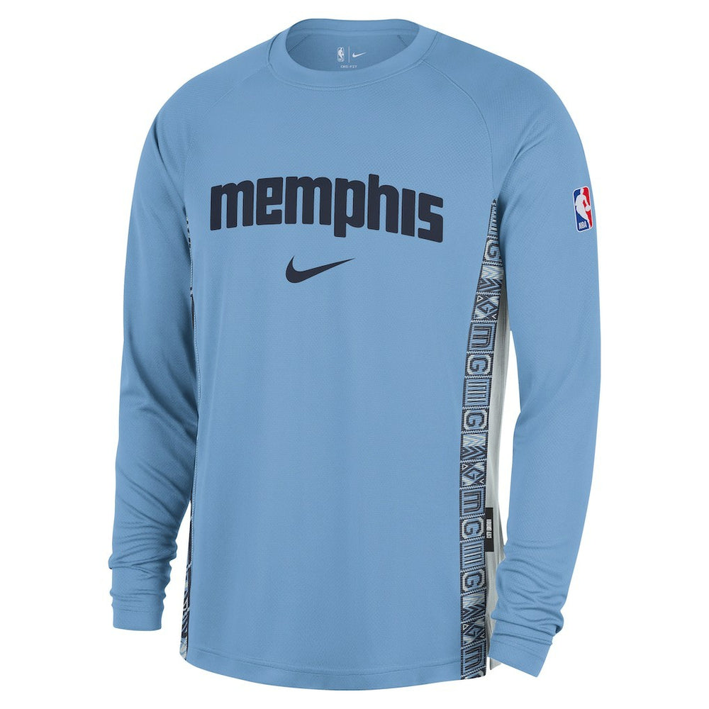 Memphis Grizzlies 2025/26 City Edition Authentic Pregame Dri-FIT Long Sleeve Shooting T-Shirt Light Blue - Nike outlet