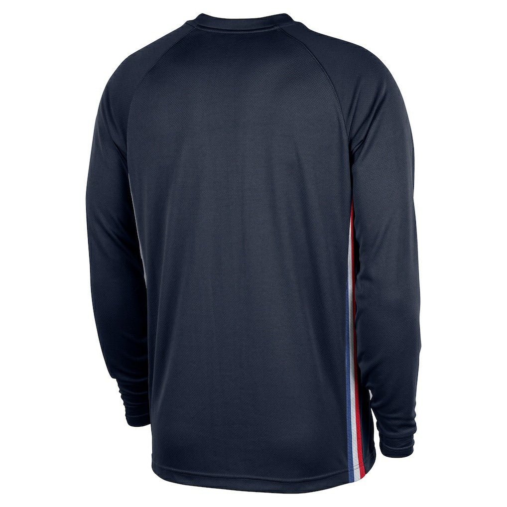 Philadelphia 76ers 2025/26 City Edition Authentic Pregame Dri-FIT Long Sleeve Shooting T-Shirt Navy - Nike