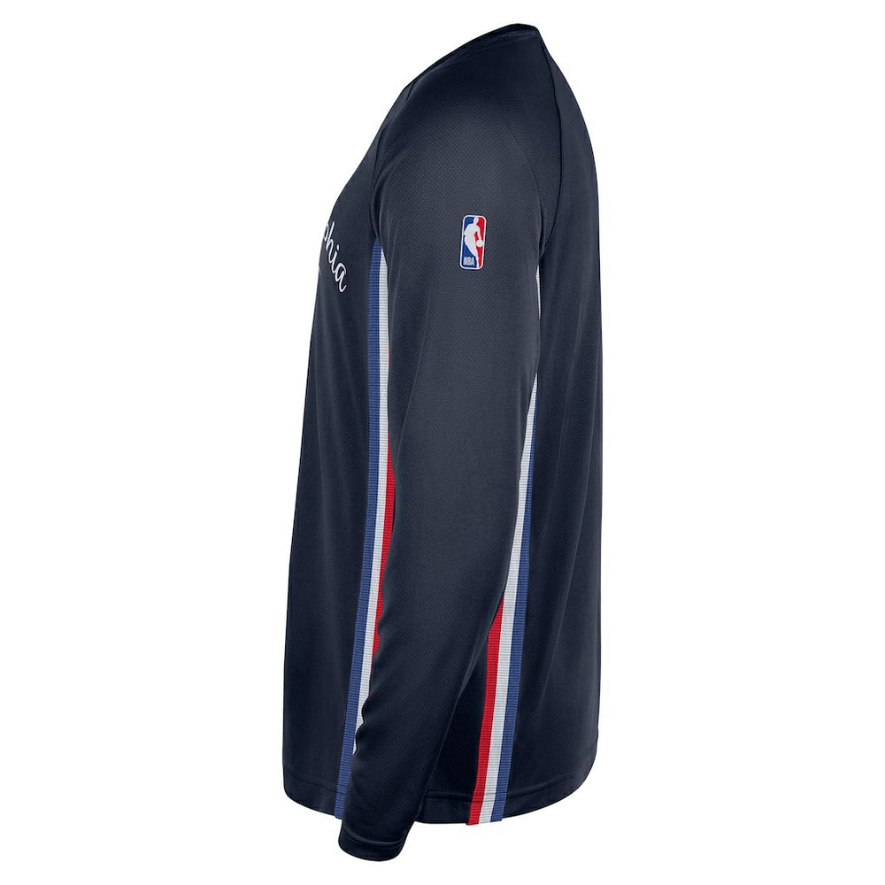 Philadelphia 76ers 2025/26 City Edition Authentic Pregame Dri-FIT Long Sleeve Shooting T-Shirt Navy - Nike