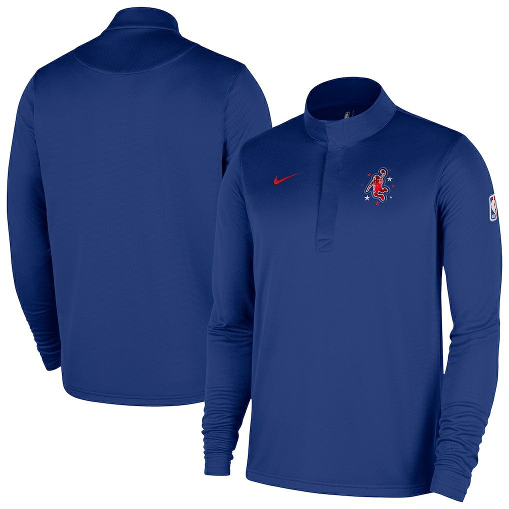 Houston Rockets 2025/26 City Edition Remix Authentic Coaches Dri-FIT Half-Zip Top Blue - Nike