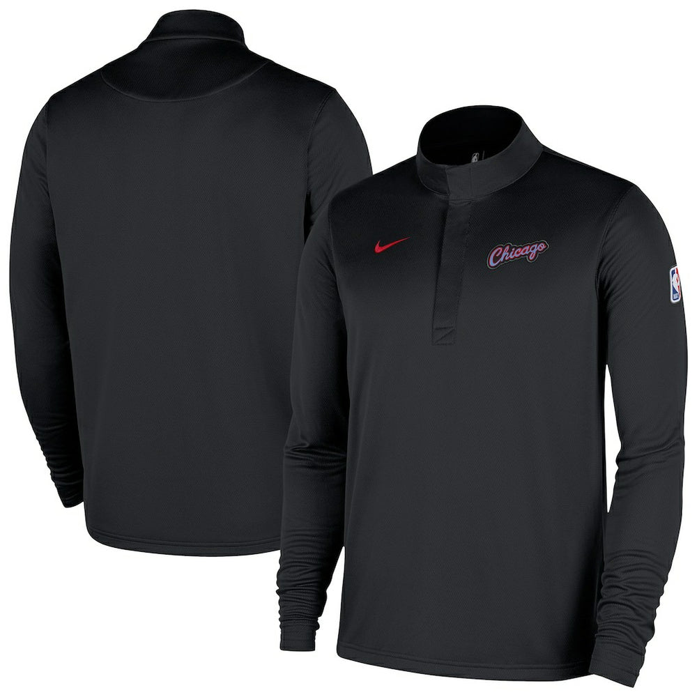 Chicago Bulls 2025/26 City Edition Remix Authentic Coaches Dri-FIT Half-Zip Top Black - Nike outlet