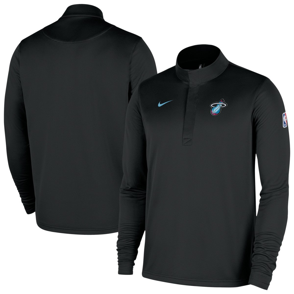 Miami Heat 2025/26 City Edition Remix Authentic Coaches Dri-FIT Half-Zip Top Black - Nike