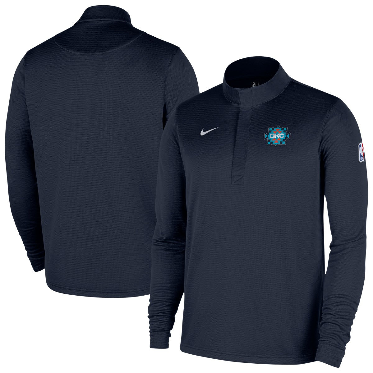 Oklahoma City Thunder 2025/26 City Edition Remix Authentic Coaches Dri-FIT Half-Zip Top Navy - Nike