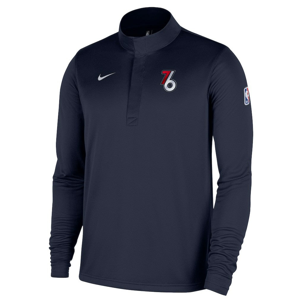 Philadelphia 76ers 2025/26 City Edition Remix Authentic Coaches Dri-FIT Half-Zip Pullover Navy - Nike
