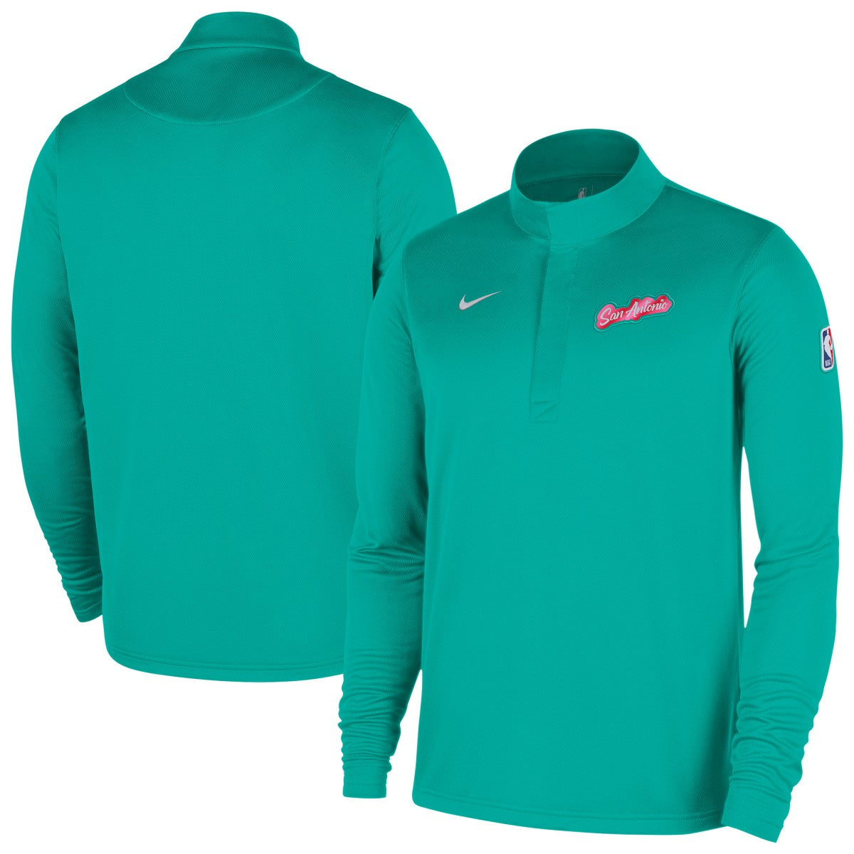 San Antonio Spurs 2025/26 City Edition Remix Authentic Coaches Dri-FIT Half-Zip Top Green - Nike