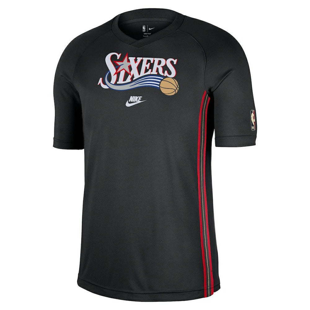 Philadelphia 76ers Classic Edition Hardwood Classics Authentic Game Shooting T-Shirt Black - Nike