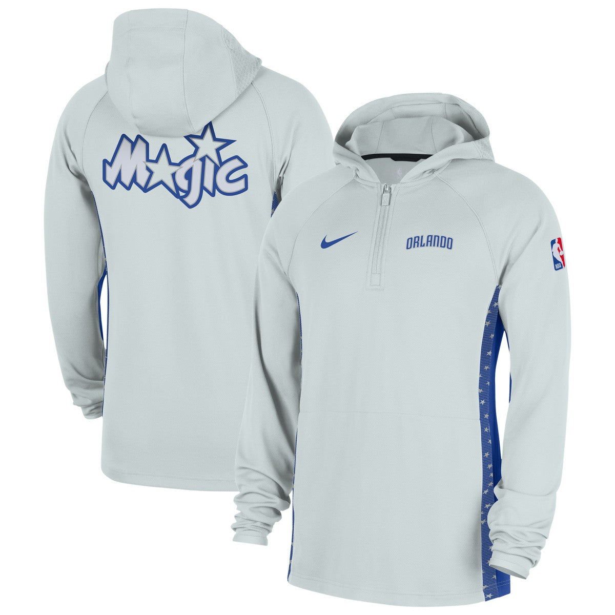 Orlando Magic 2025/26 City Edition Remix Authentic On-Court Quarter-Zip Dri-FIT Hooded Jacket Silver - Nike