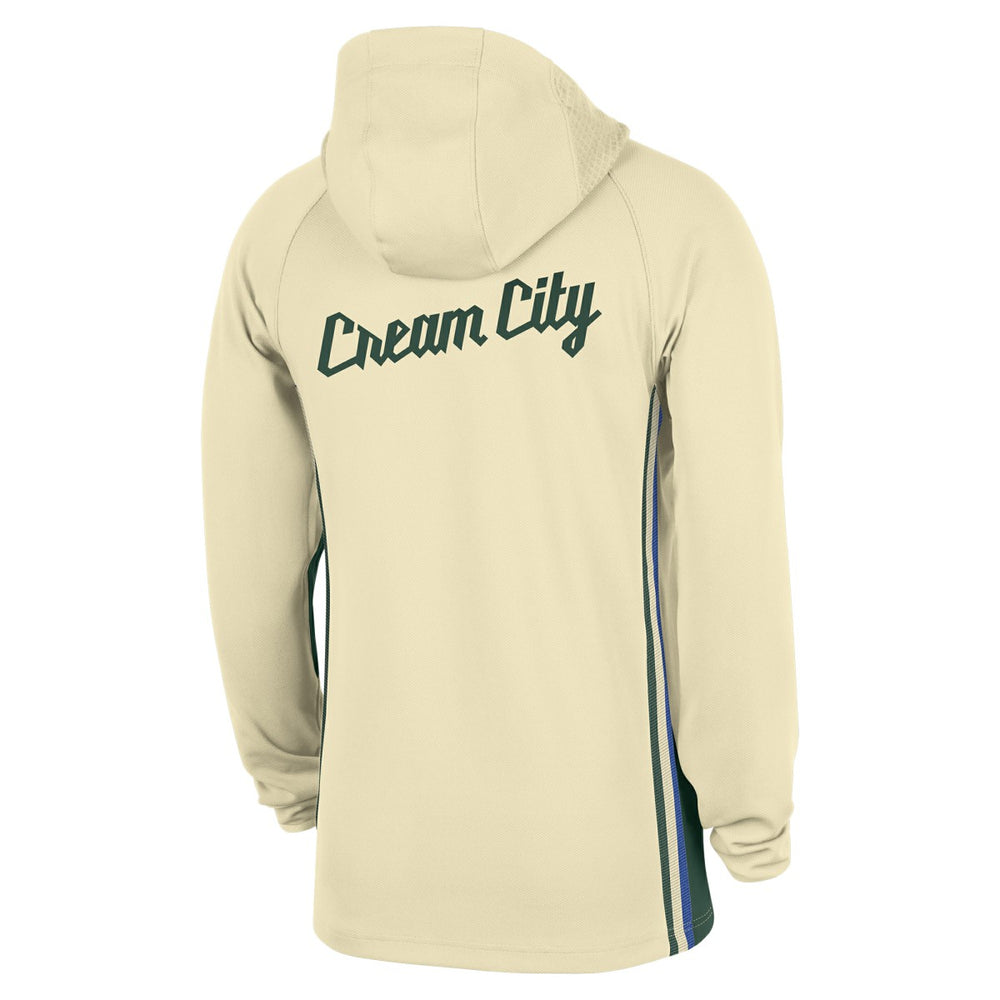 Milwaukee Bucks 2025/26 City Edition Remix Authentic On-Court Quarter-Zip Dri-FIT Hooded Jacket White - Nike