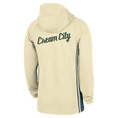 Milwaukee Bucks 2025/26 City Edition Remix Authentic On-Court Quarter-Zip Dri-FIT Hooded Jacket White - Nike