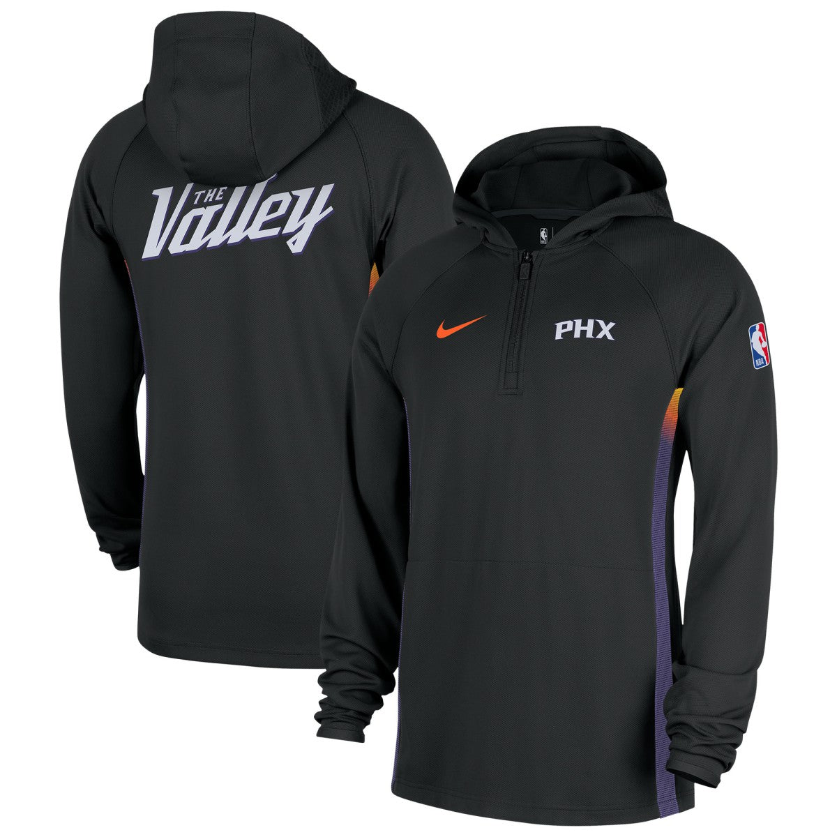 Phoenix Suns 2025/26 City Edition Remix Authentic On-Court Quarter-Zip Dri-FIT Hooded Jacket Black - Nike