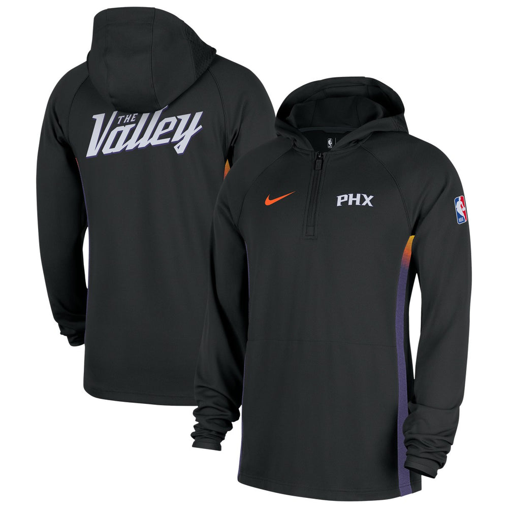 Phoenix Suns 2025/26 City Edition Remix Authentic On-Court Quarter-Zip Dri-FIT Hooded Jacket Black - Nike