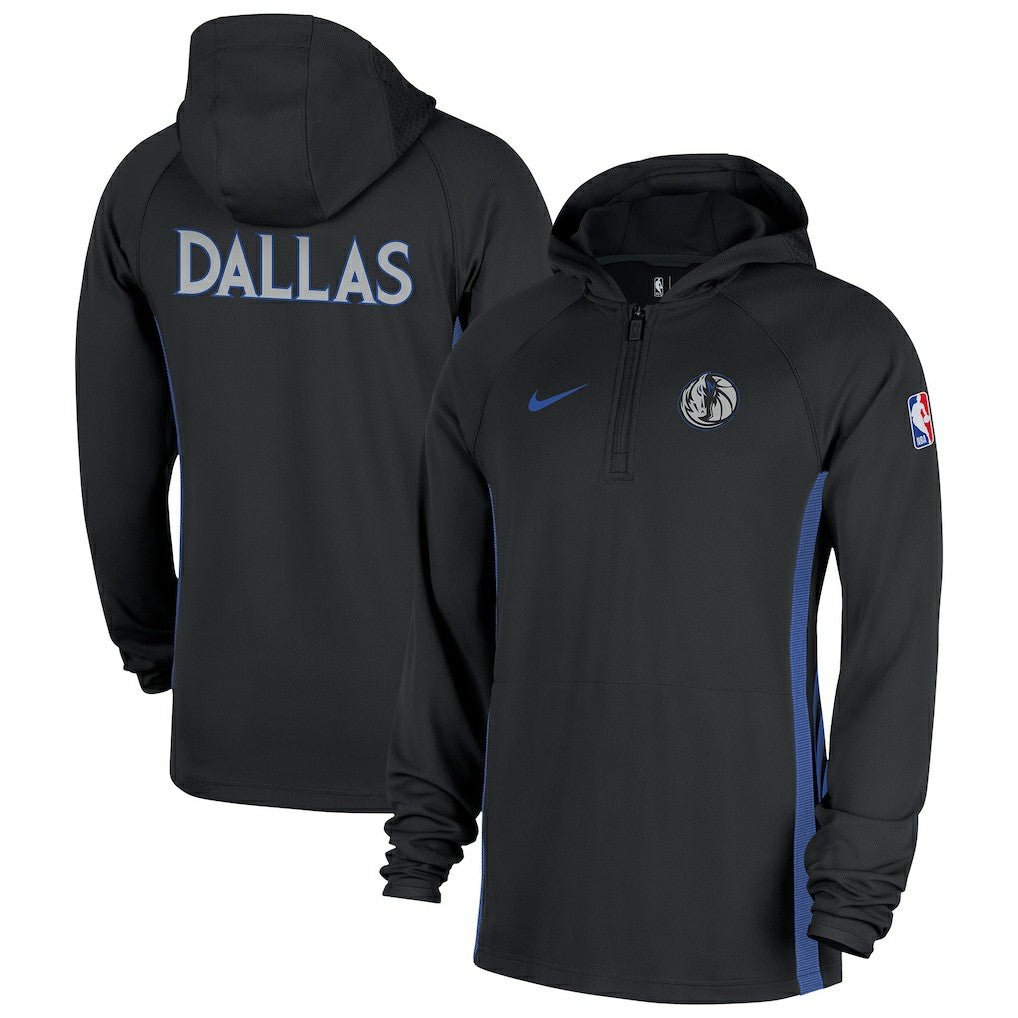 Dallas Mavericks 2025/26 City Edition Remix Authentic On-Court Quarter-Zip Dri-FIT Hooded Jacket Black - Nike